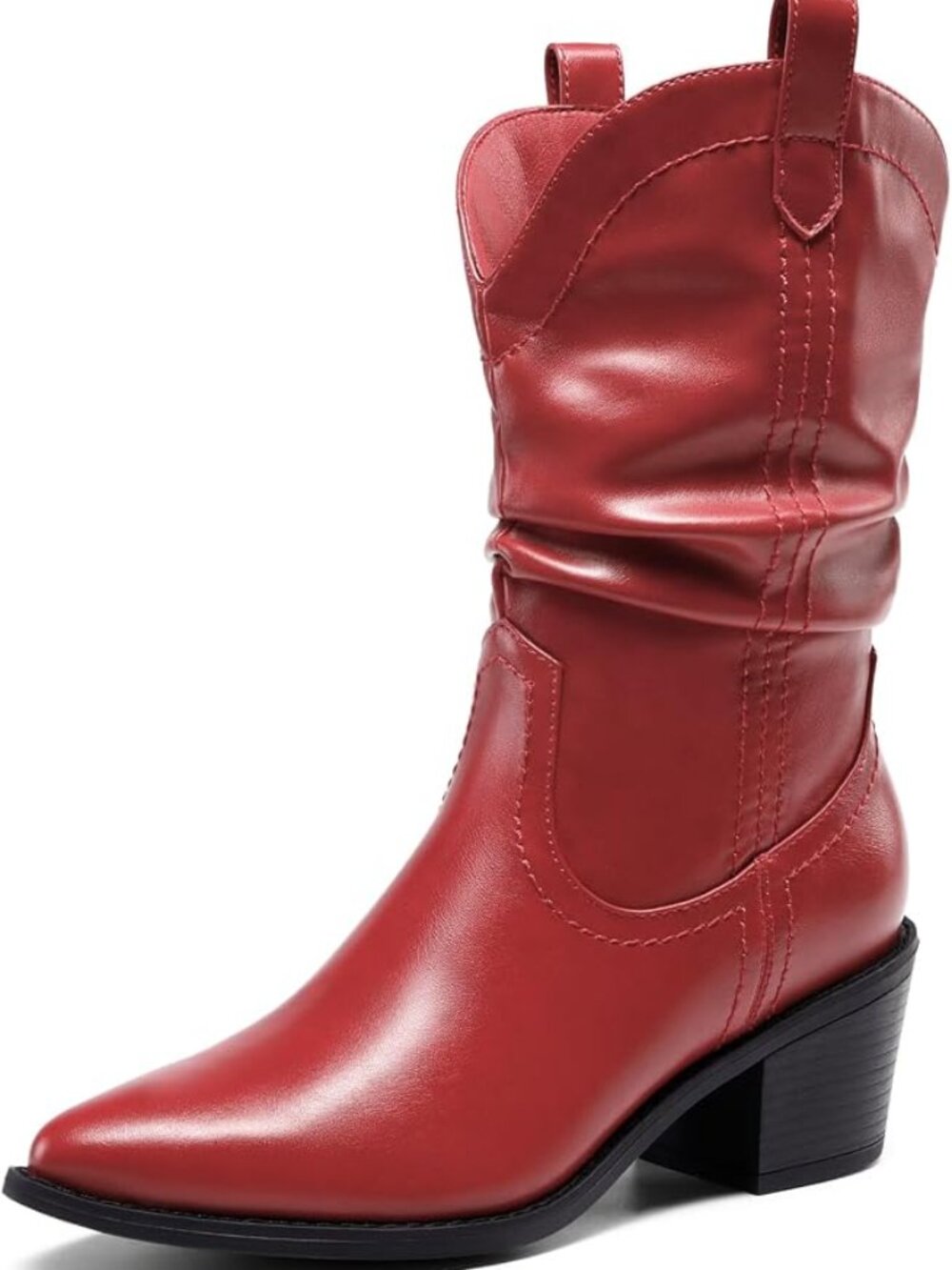 Dream Pairs Red Cowgirl Western Slouch Boots NWOT
